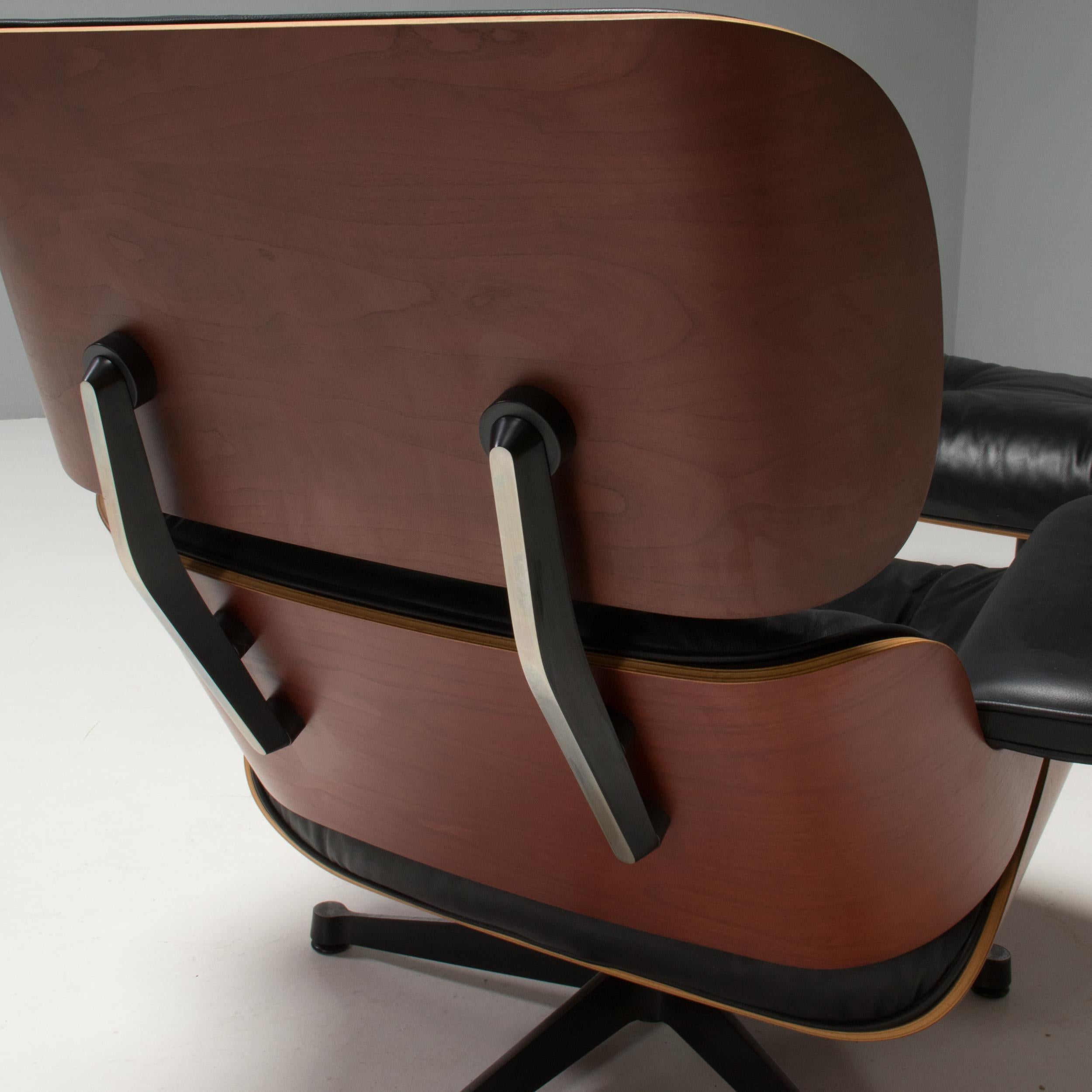 Eames Palisander & Black Leather Tall Lounge Chair & Ottoman by Vitra, 2006 9