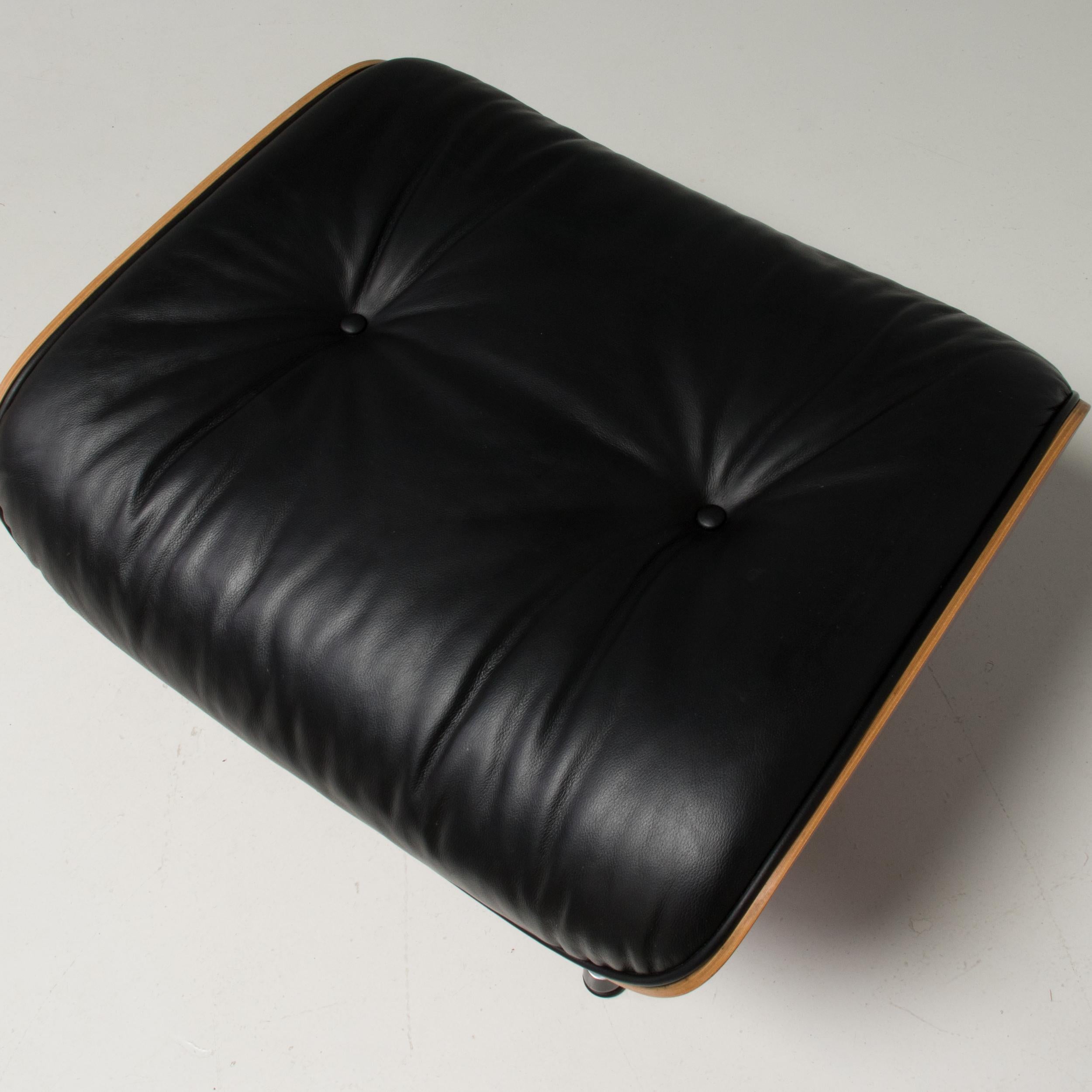 Eames Palisander & Black Leather Tall Lounge Chair & Ottoman by Vitra, 2006 1
