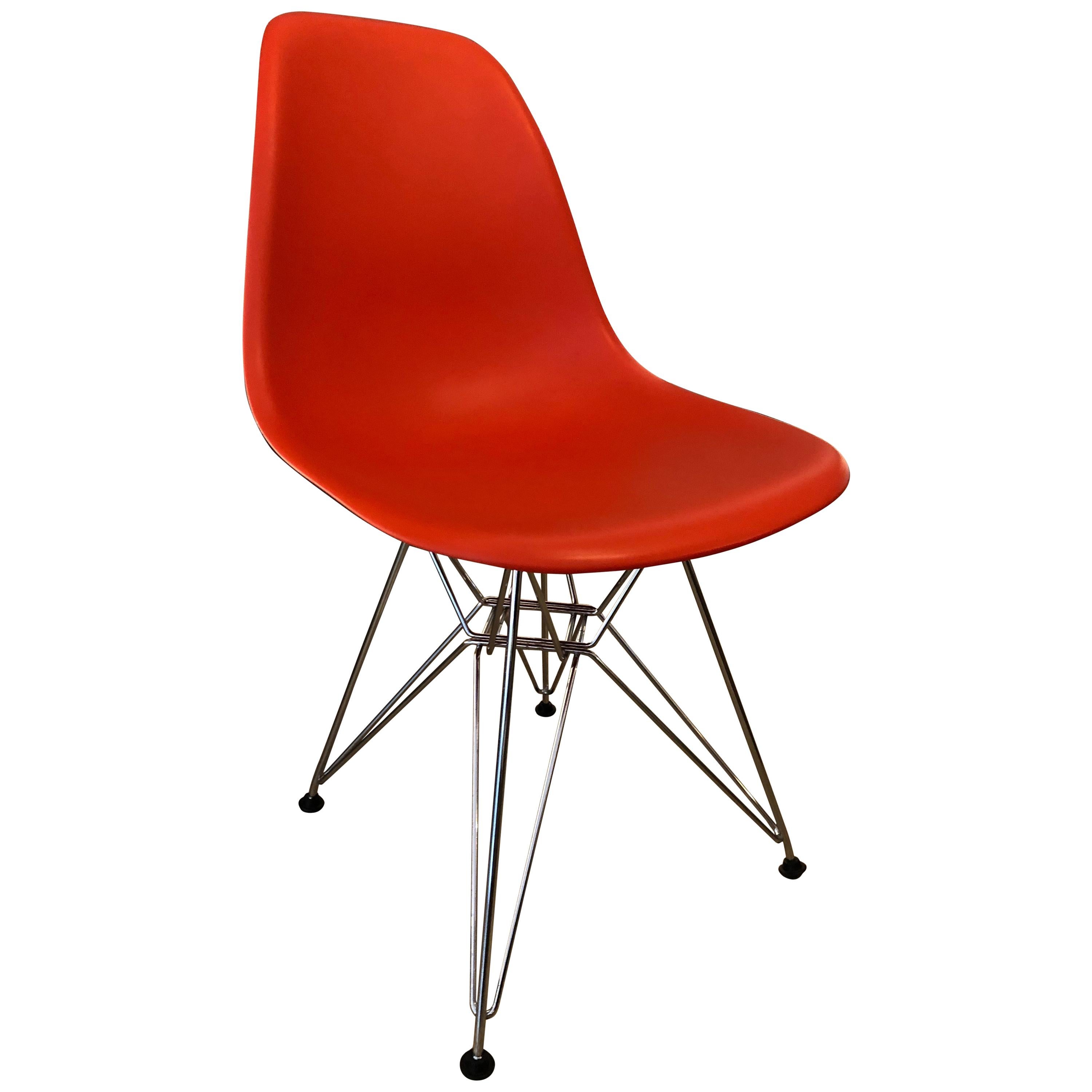 Eames Plastic Red Chair, Vitra For Sale