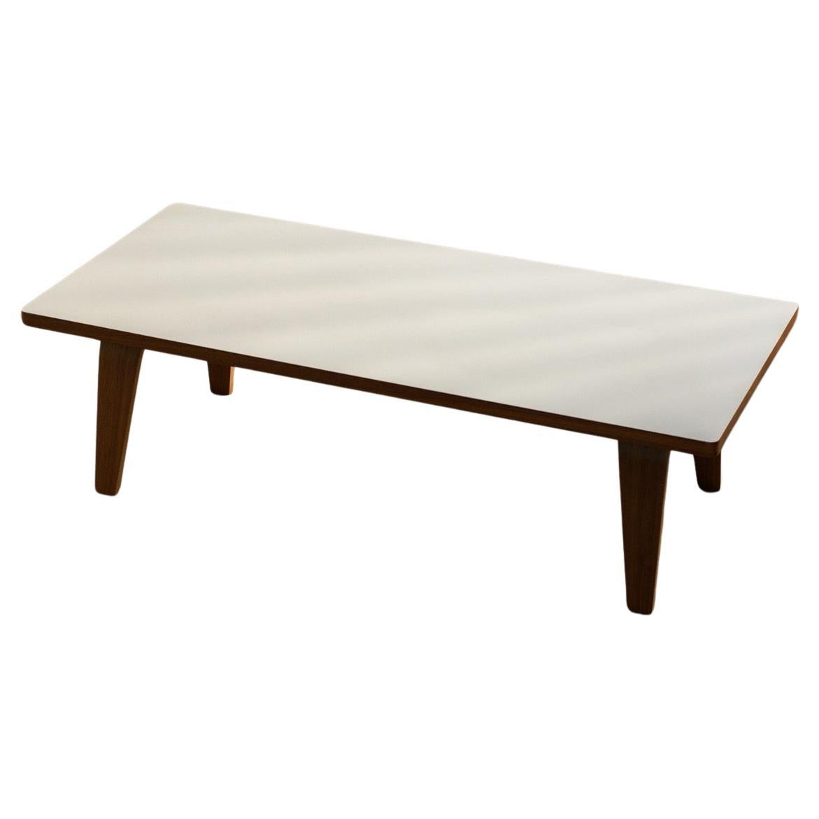 1990s Charles and Ray Eames Rectangular Coffee table for Herman Miller. White top with walnut legs. 

In good vintage condition with some light signs of use commensurate with age. Overall presents well. 

