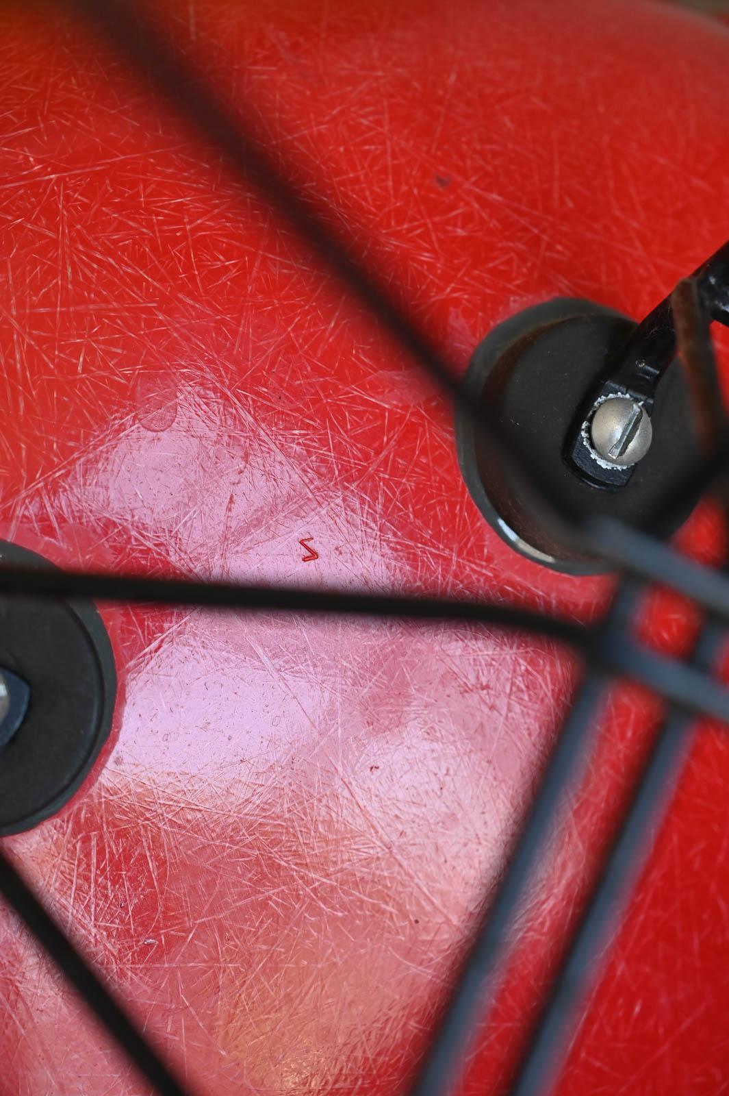 Eames Red Fiberglass DSR for Herman Miller, ca. 1970 For Sale 5