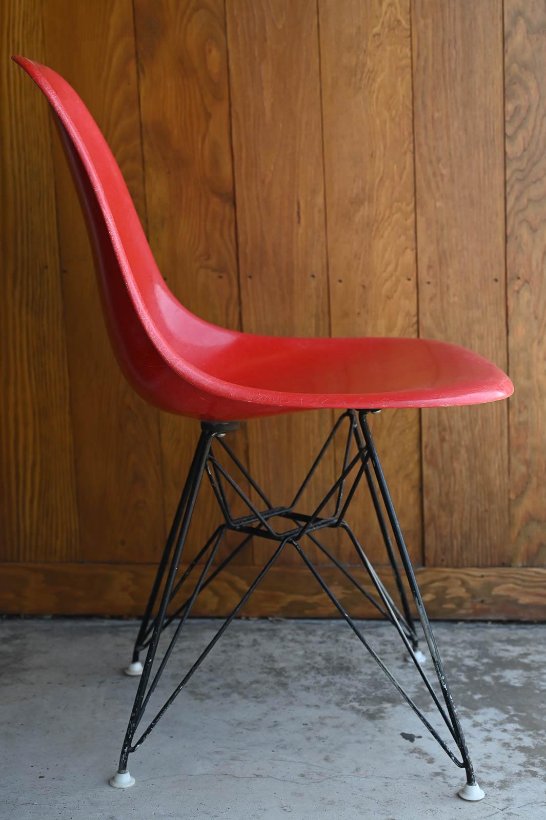 Eames Red Fiberglass DSR for Herman Miller, ca. 1970 For Sale 8