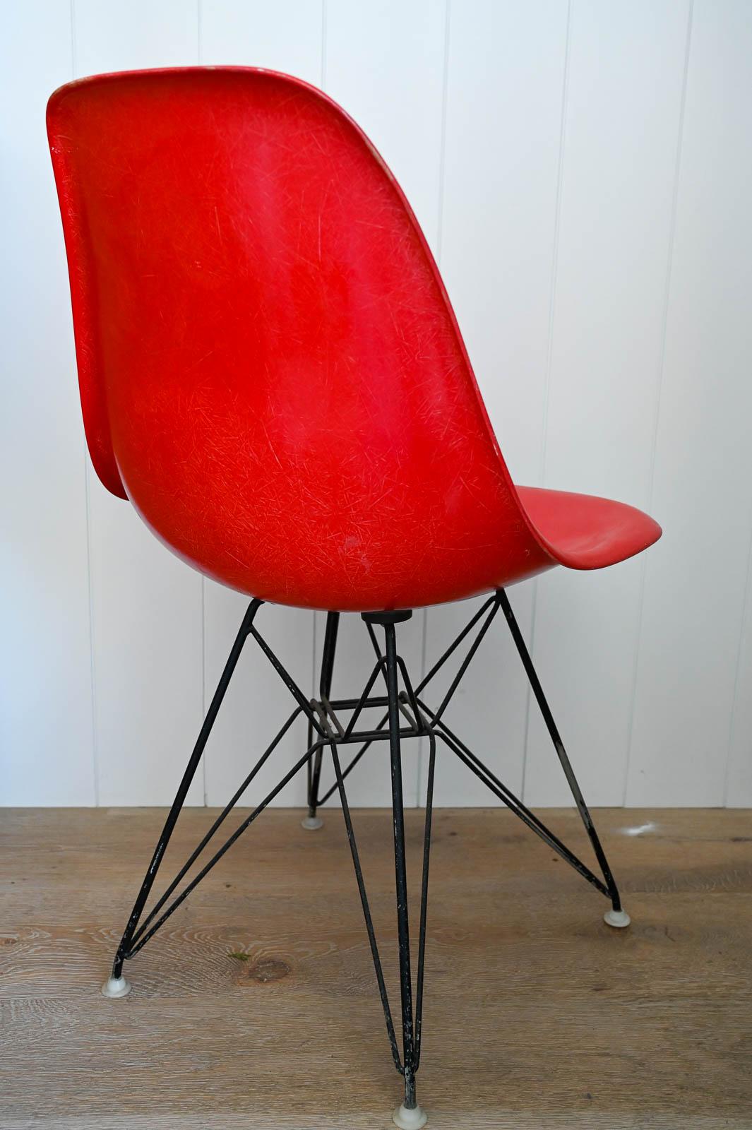 Eames Red Fiberglass DSR for Herman Miller, ca. 1970 For Sale 2