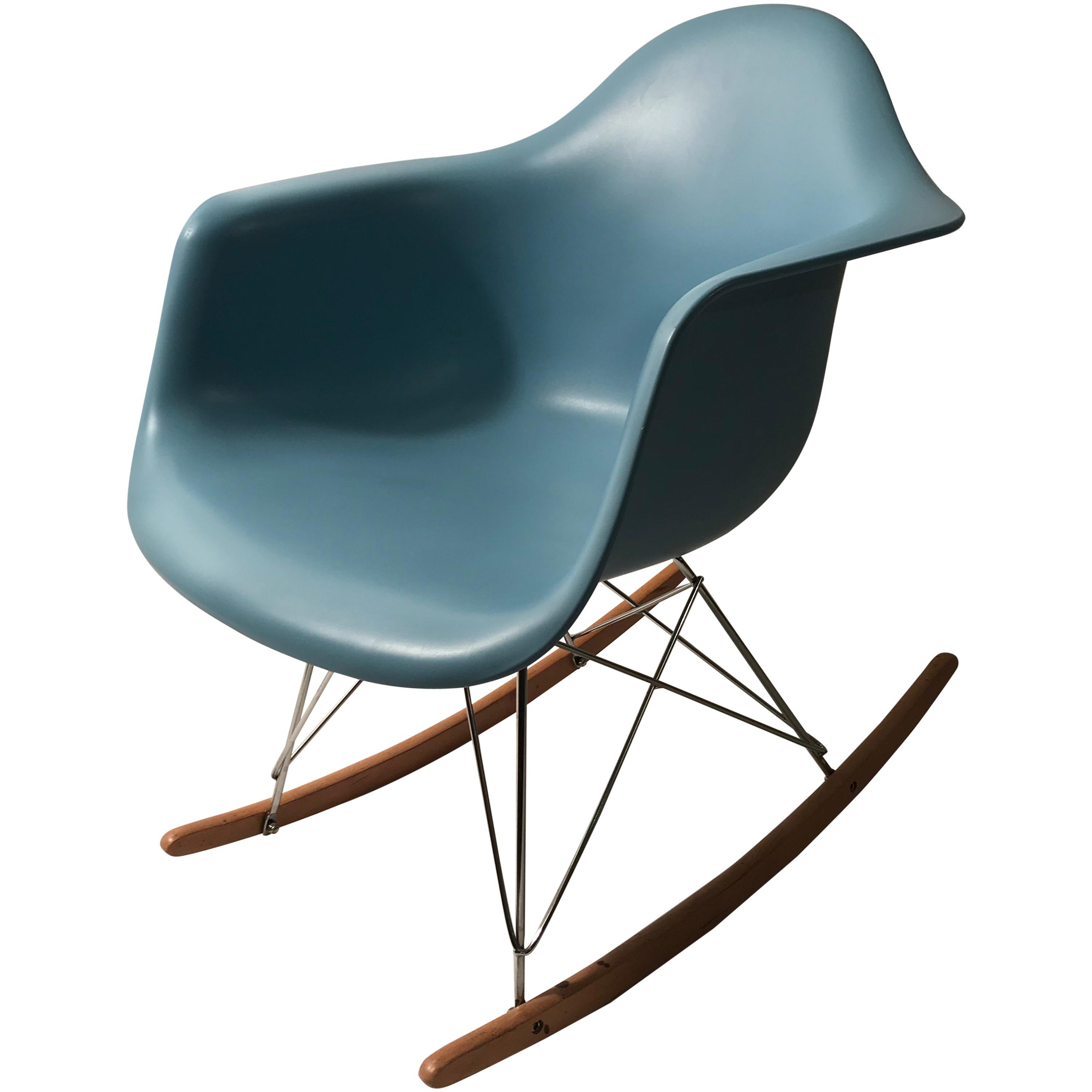 Eames Robin's Egg Blue Rar Rocking Chair for Vitra