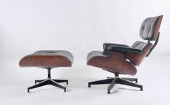 Eames Rosewood and Leather Lounge Chair and Ottoman, Herman Miller, 1960s