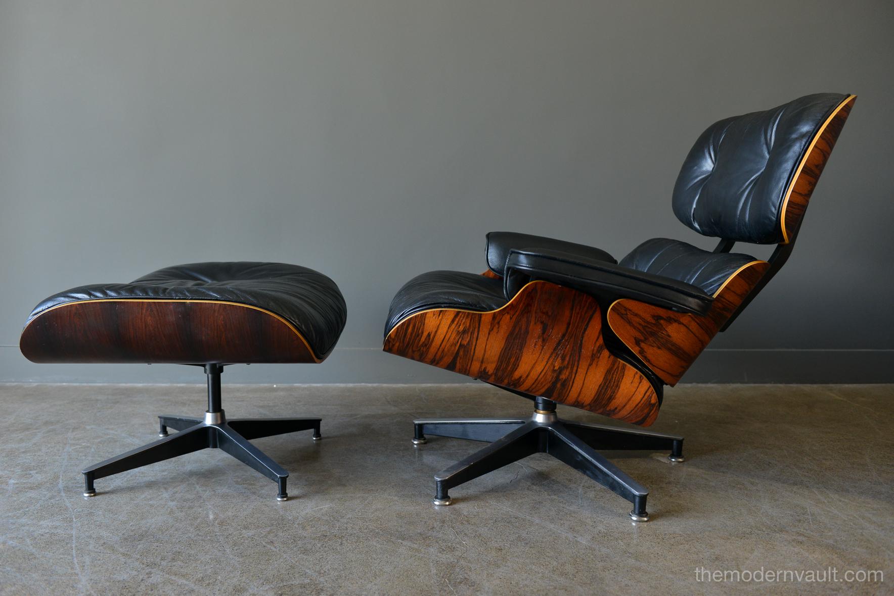 American Eames Rosewood Lounge Chair and Ottoman, circa 1971