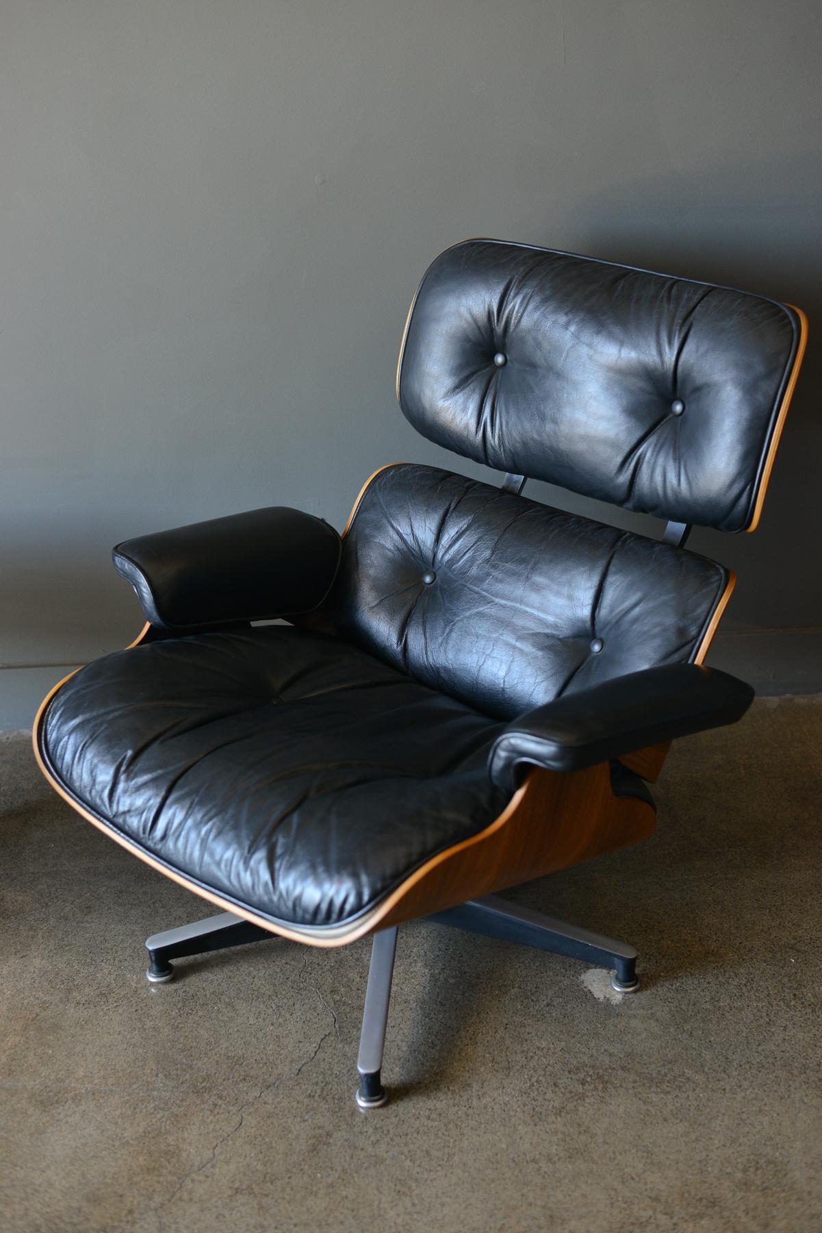 American Eames Rosewood Lounge Chair and Ottoman, circa 1971