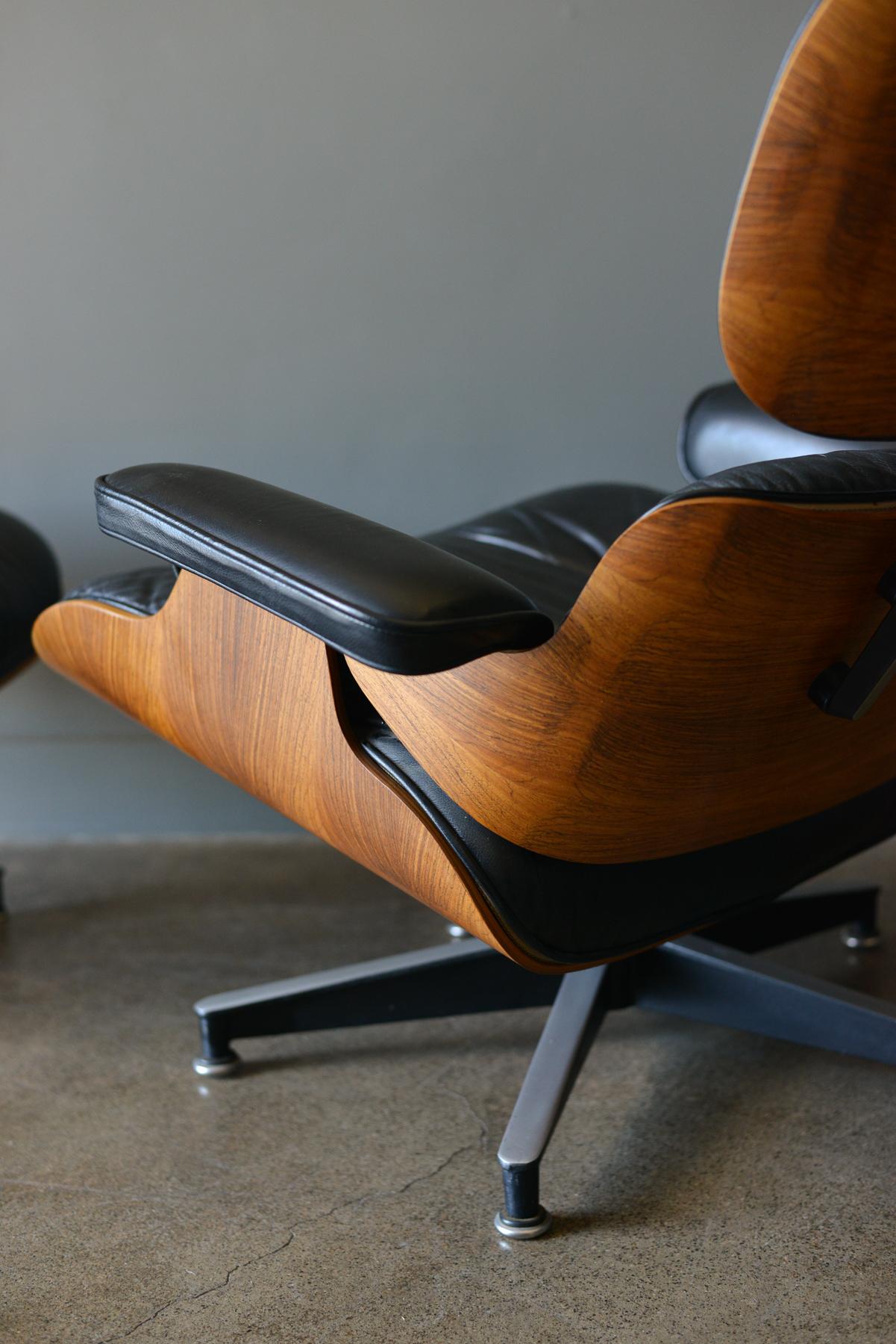 Late 20th Century Eames Rosewood Lounge Chair and Ottoman, circa 1971