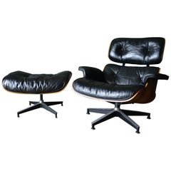 Eames Rosewood Lounge Chair and Ottoman, circa 1971