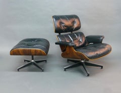 Silla Eames Rosewood Lounge Chair & Ottoman, modelo 670/671, Herman Miller, EE.UU., años 60