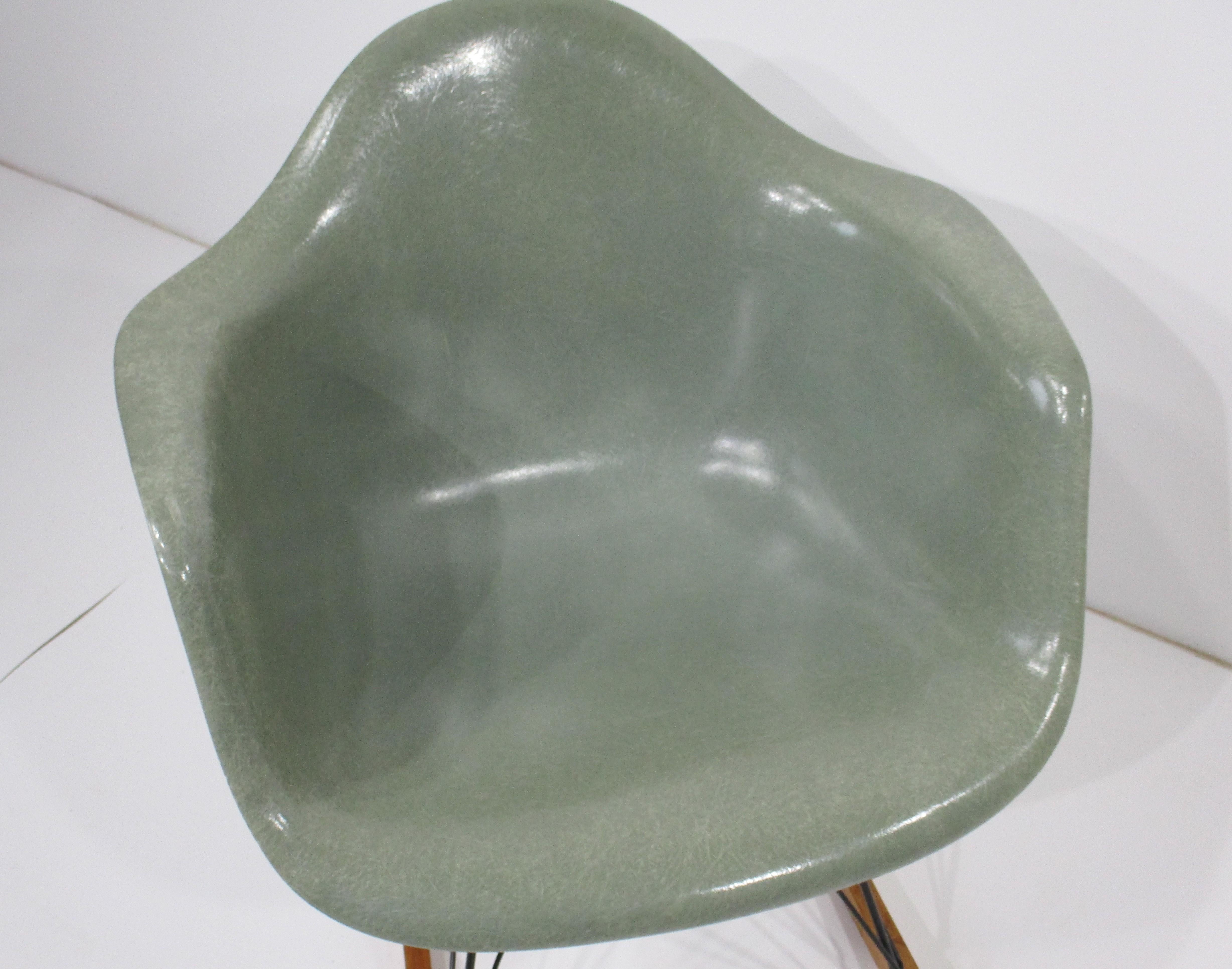 20th Century Eames Seafoam Rocking Chair for Herman Miller