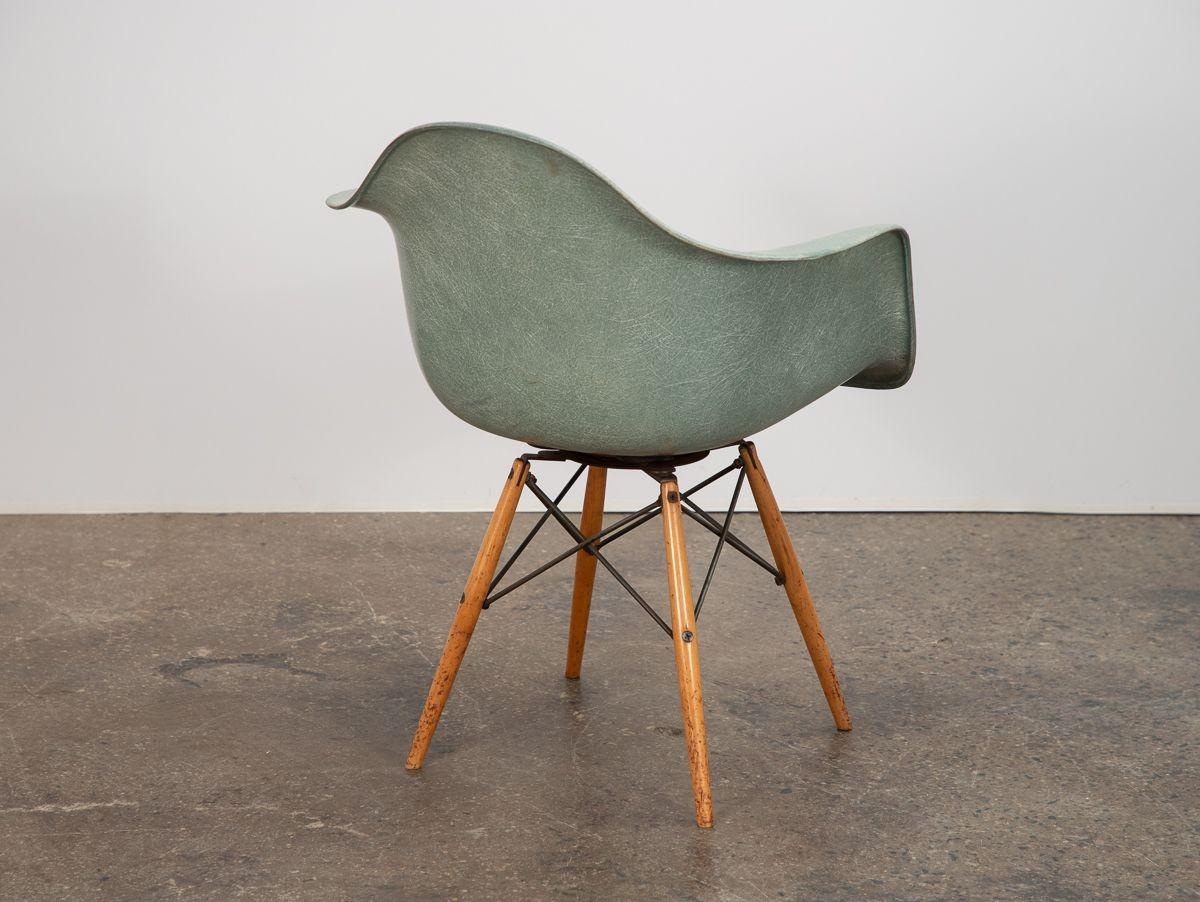 20th Century Eames Seafoam Rope-Edge Zenith Armchair For Sale