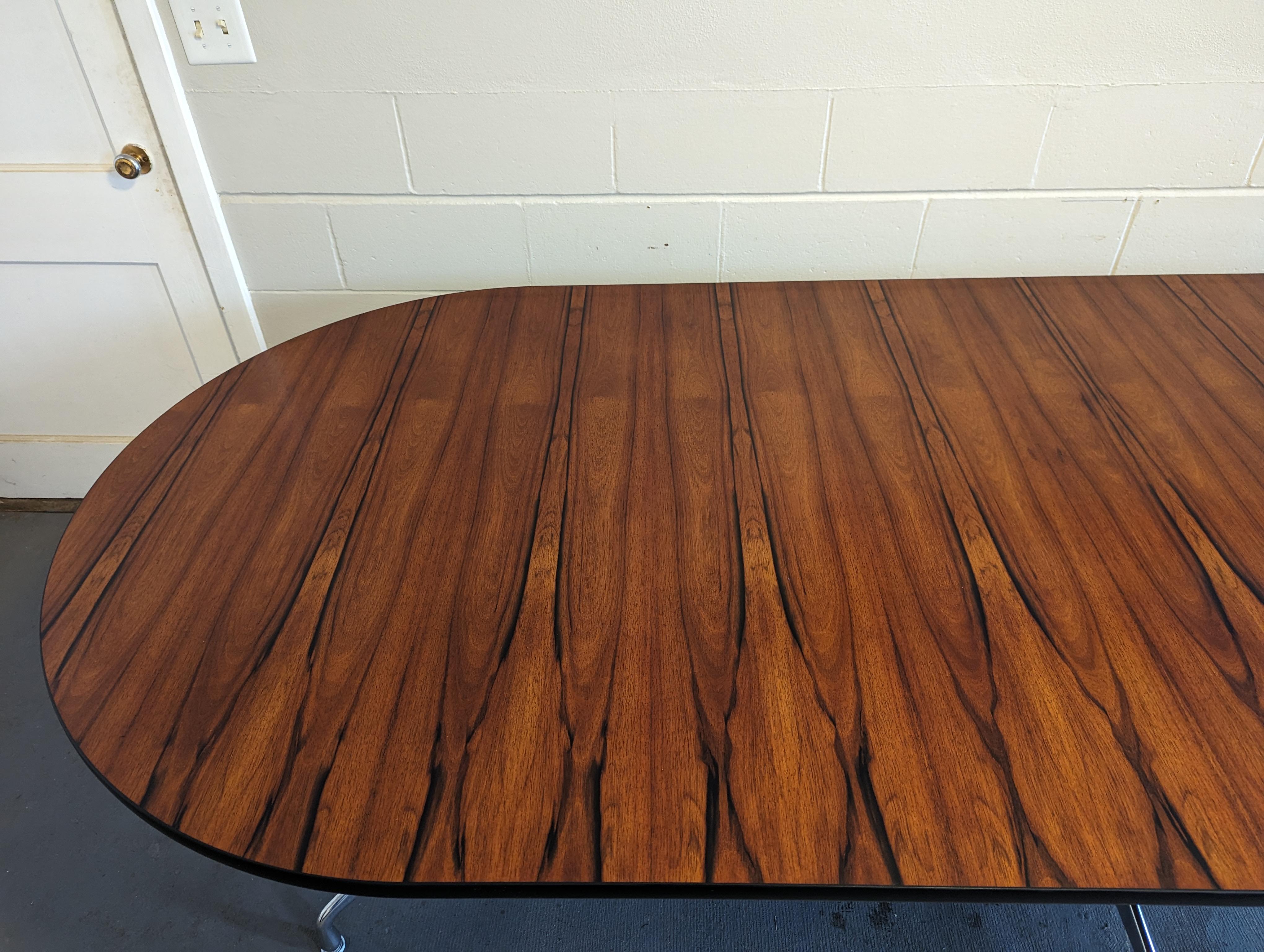 Eames Segmented Base Table in Rosewood In Good Condition For Sale In Cedar Falls, IA