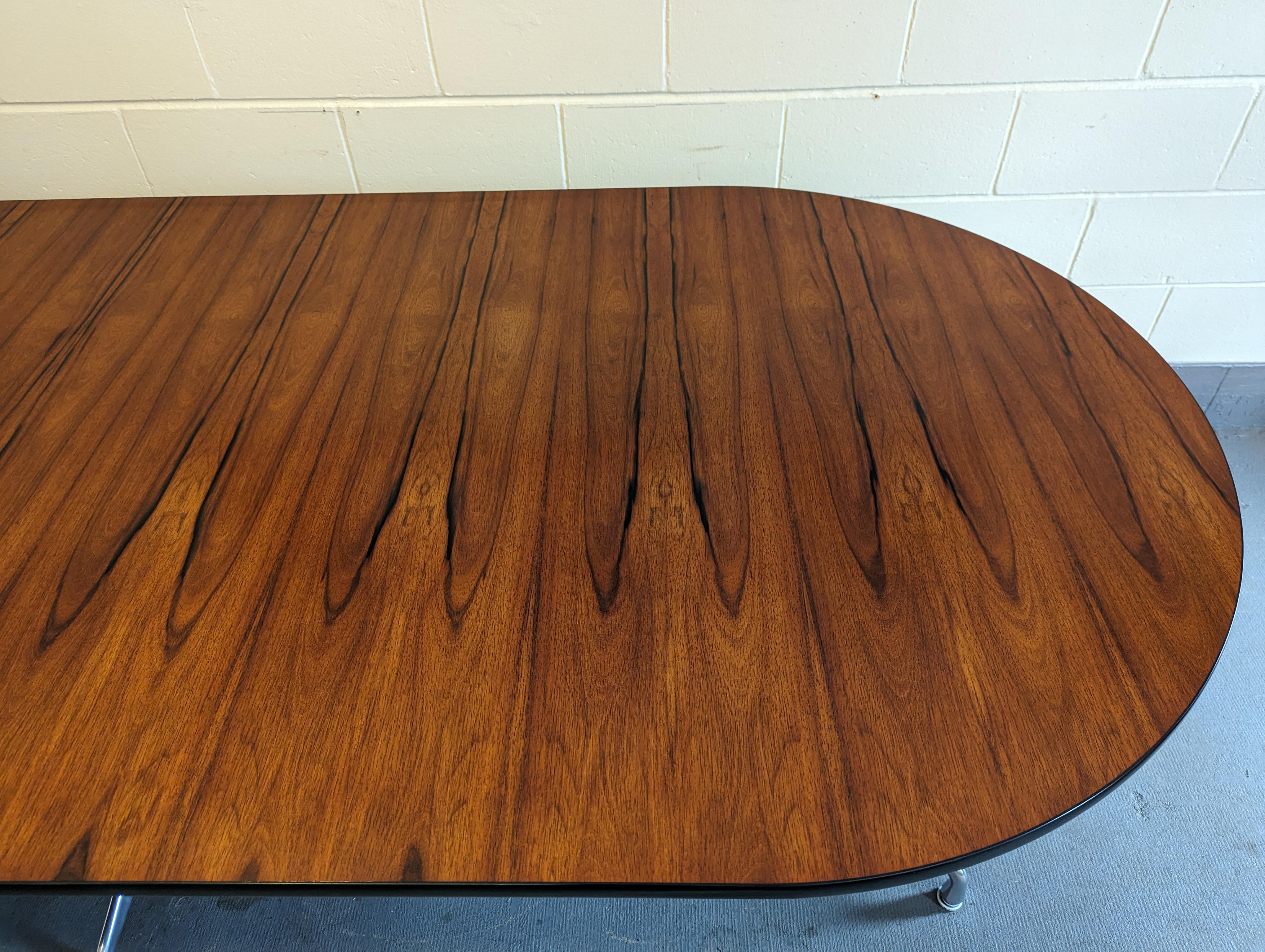 Aluminum Eames Segmented Base Table in Rosewood For Sale
