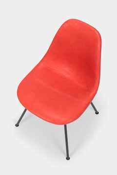 Eames Side Chair Red Leather, 1960s