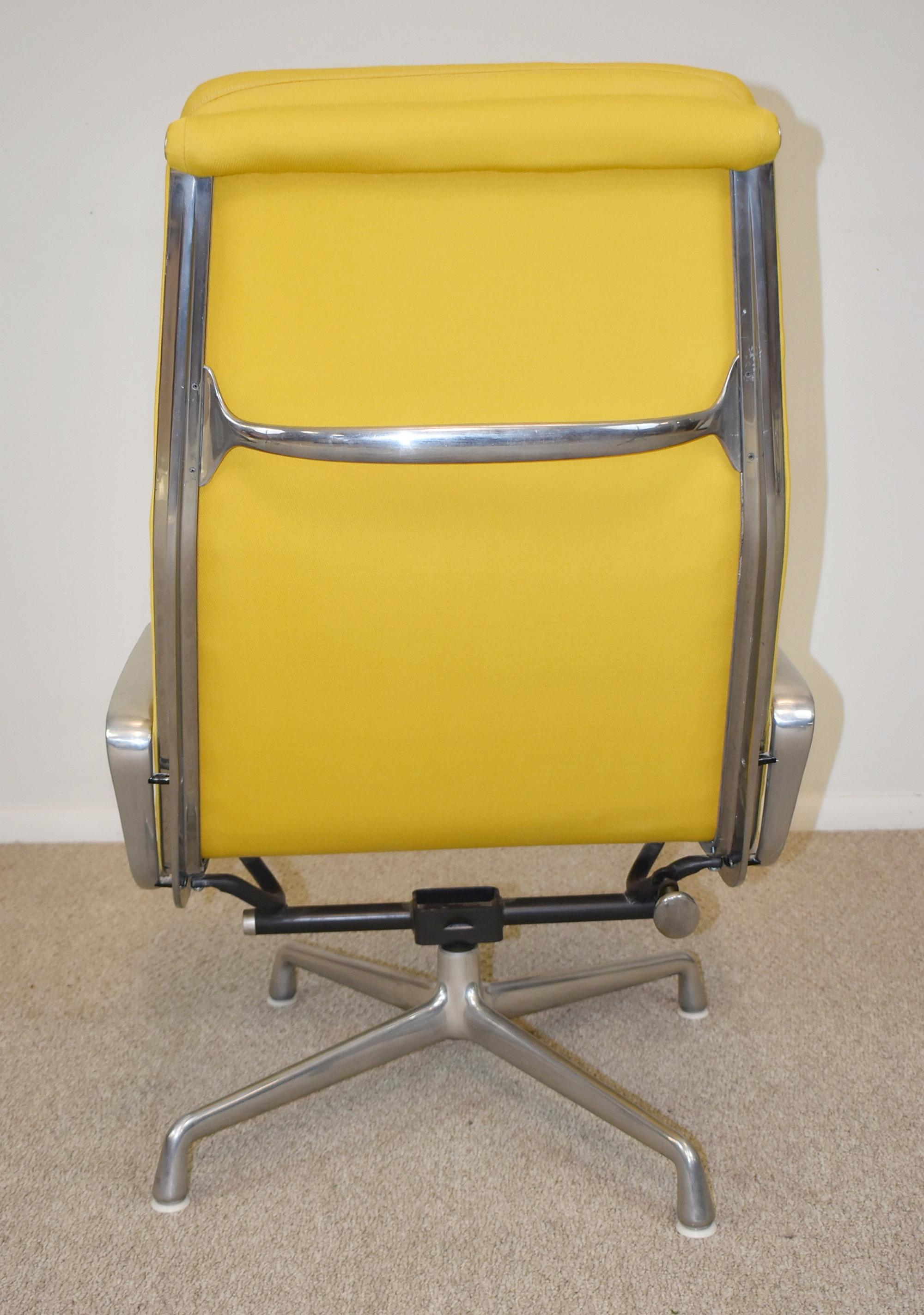 Aluminum Eames Soft Pad Chair, Executive Height in Yellow for Herman Miller