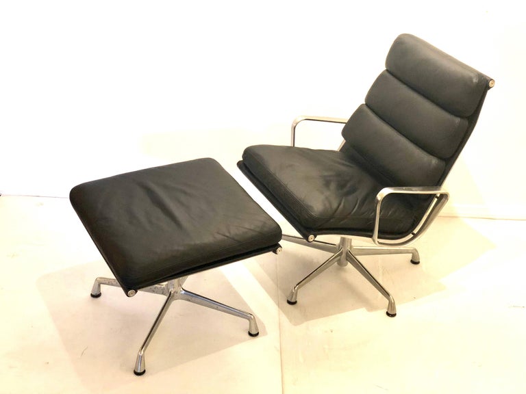 Eames Soft Pad Executive Aluminum Group Chair Ottoman By Herman Miller