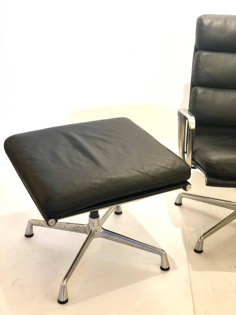 Eames Soft Pad Executive Aluminum Group Chair and Ottoman ...