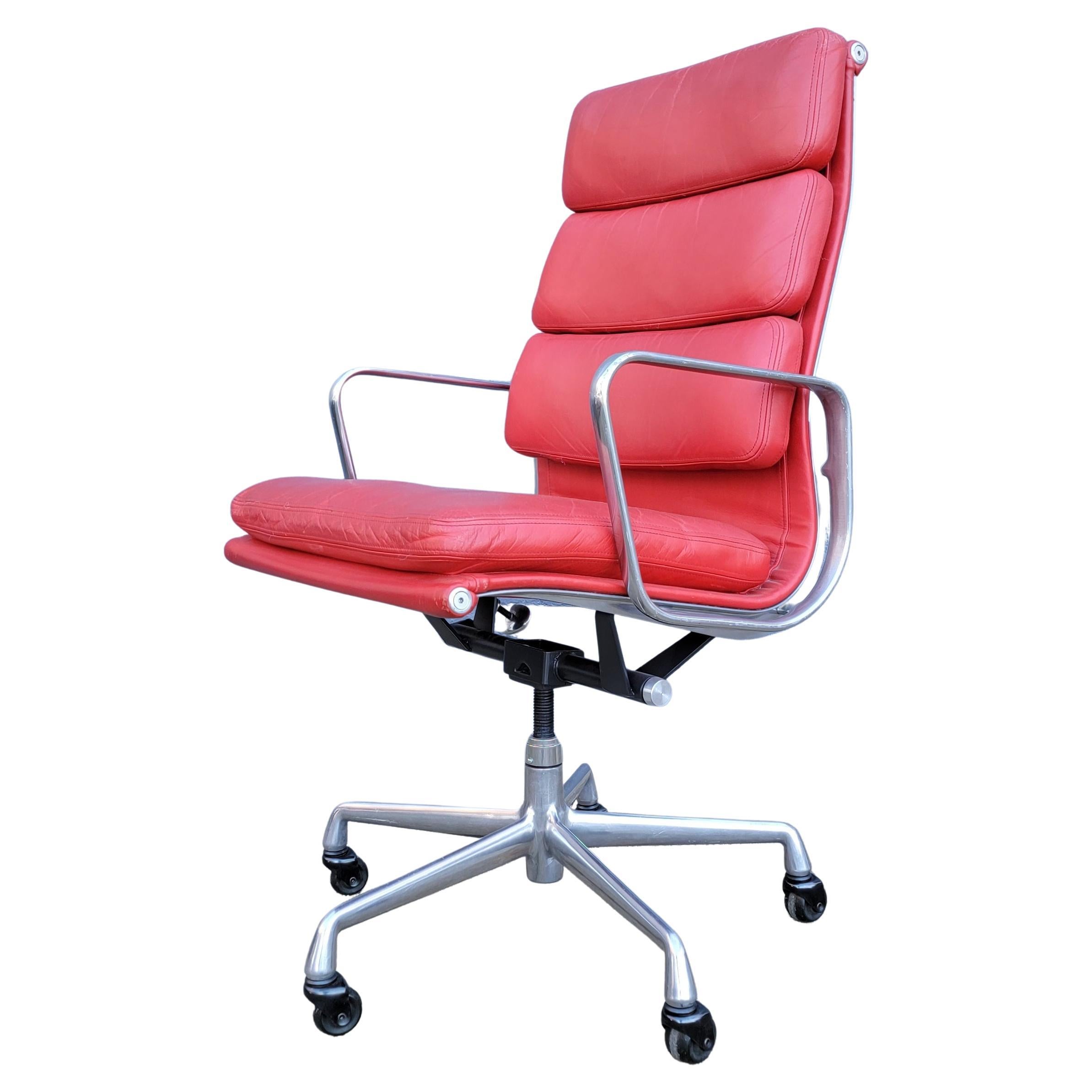 Eames Soft Pad Executive Chair Red Leather