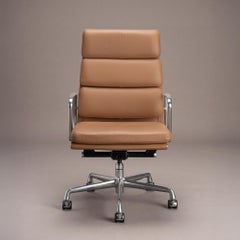 Eames Soft Pad Executive Chairs in Butterscotch Leather by Herman Miller