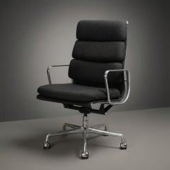 Eames Soft-Pad Executive Chairs in Charcoal Maharam Wool by Herman Miller
