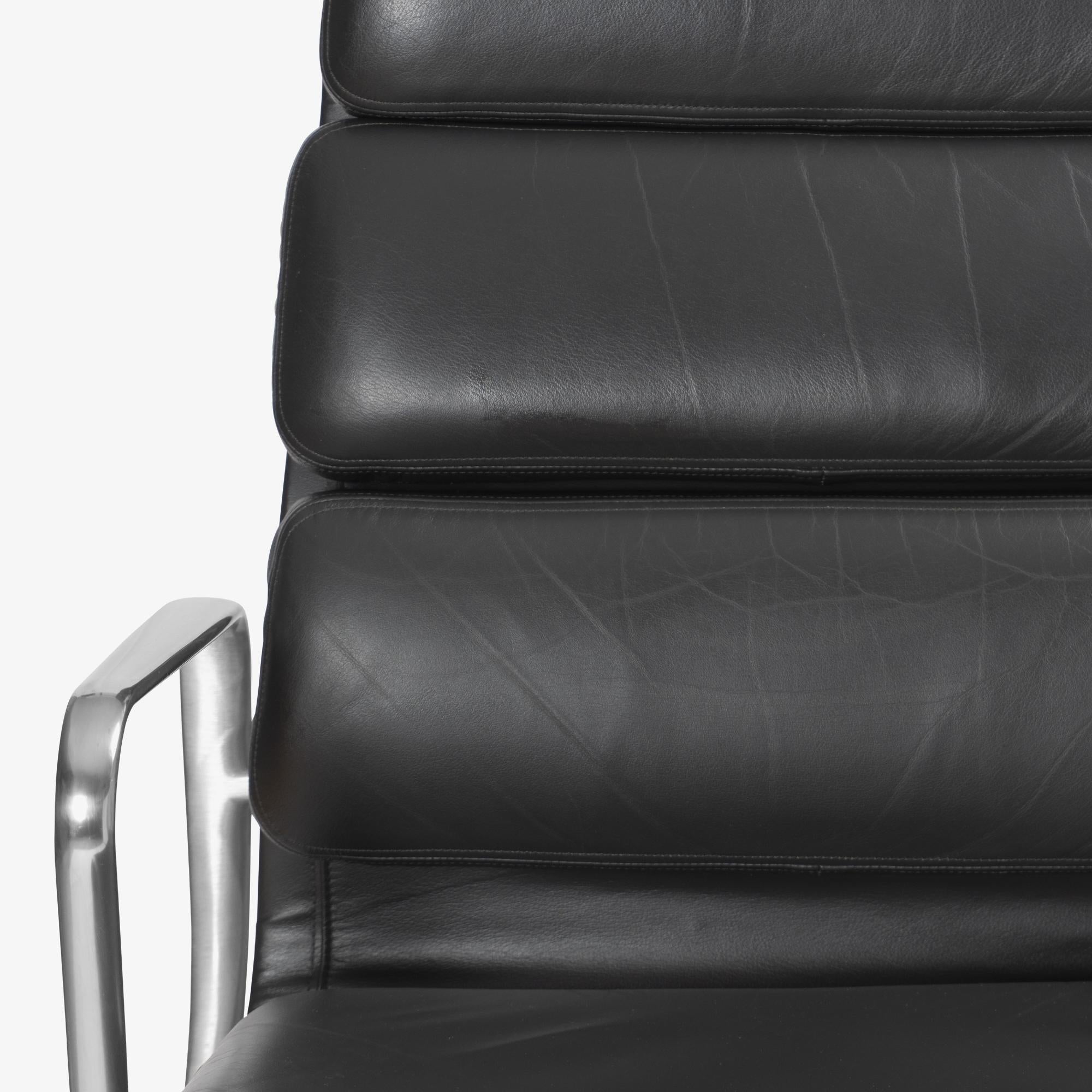 Eames Soft-Pad Executive Chairs in Smoke Gray Leather by Herman Miller For Sale 3