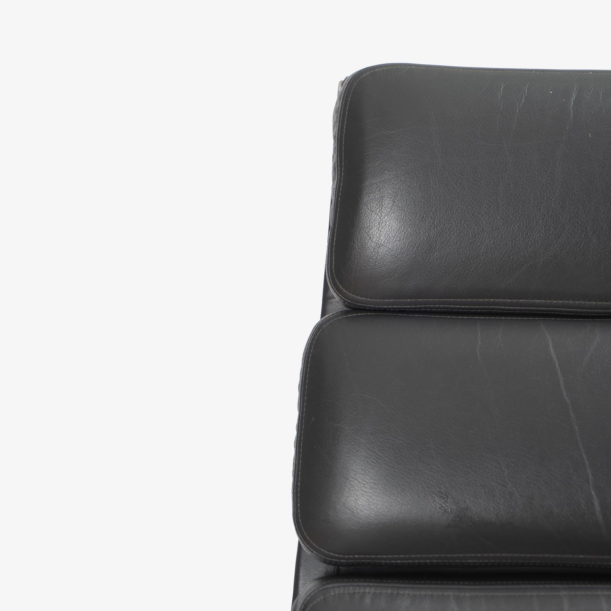 Eames Soft-Pad Executive Chairs in Smoke Gray Leather by Herman Miller For Sale 4