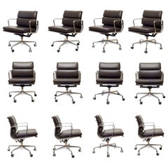 Eames Soft Pad Leather Office Management Chairs by Herman Miller
