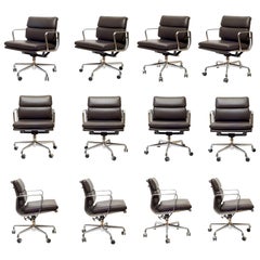 Eames Soft Pad Leather Office Management Chairs by Herman Miller