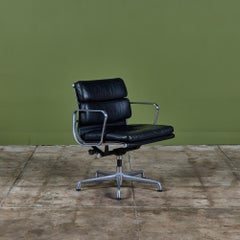 Eames Soft Pad Management Chair by Herman Miller, Black Leather