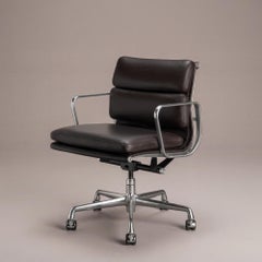 Eames Soft Pad Management Chairs in Espresso Leather by Herman Miller