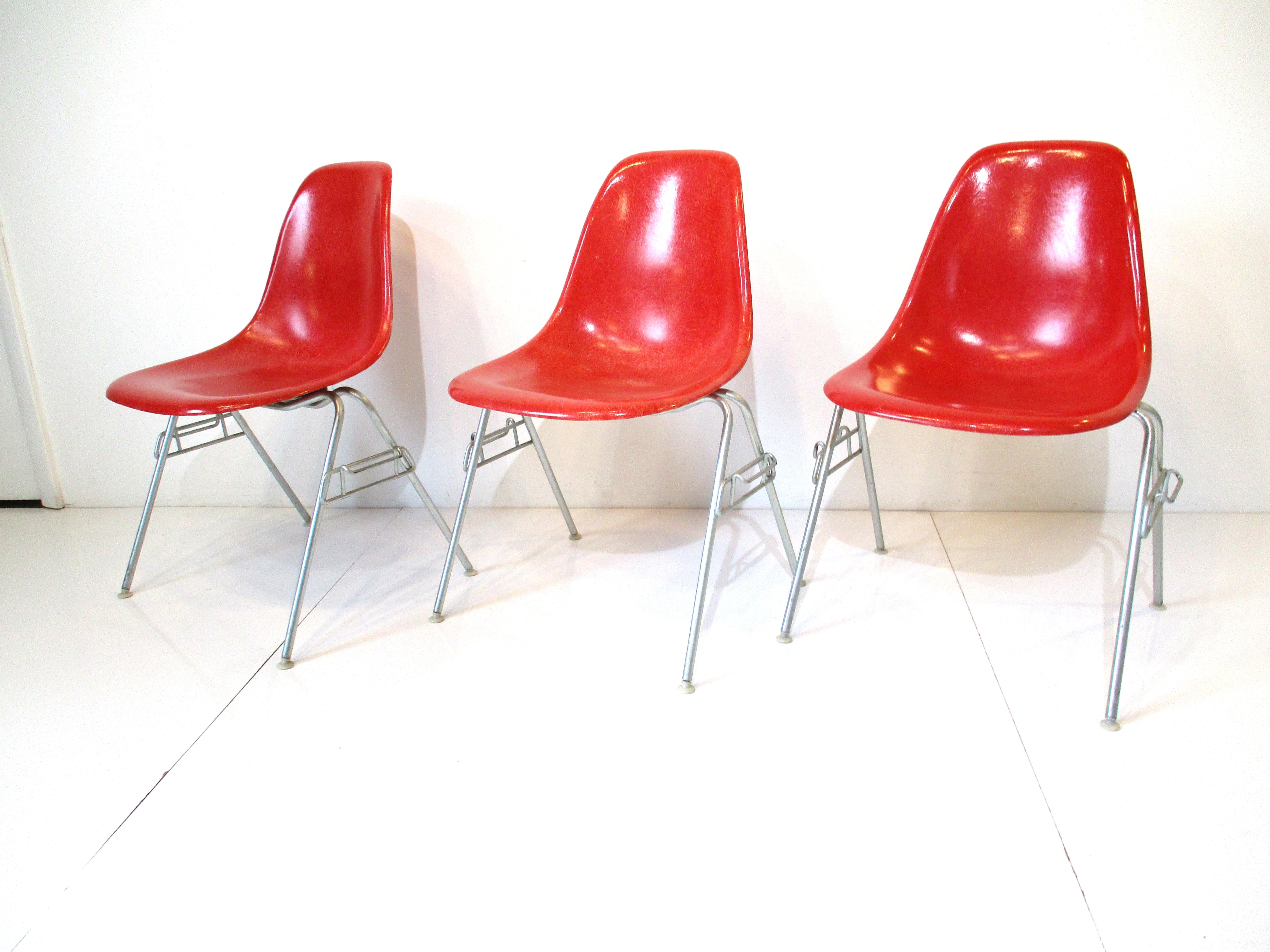 Eames Stacking DSS Side Shell Chairs for Herman Miller 3