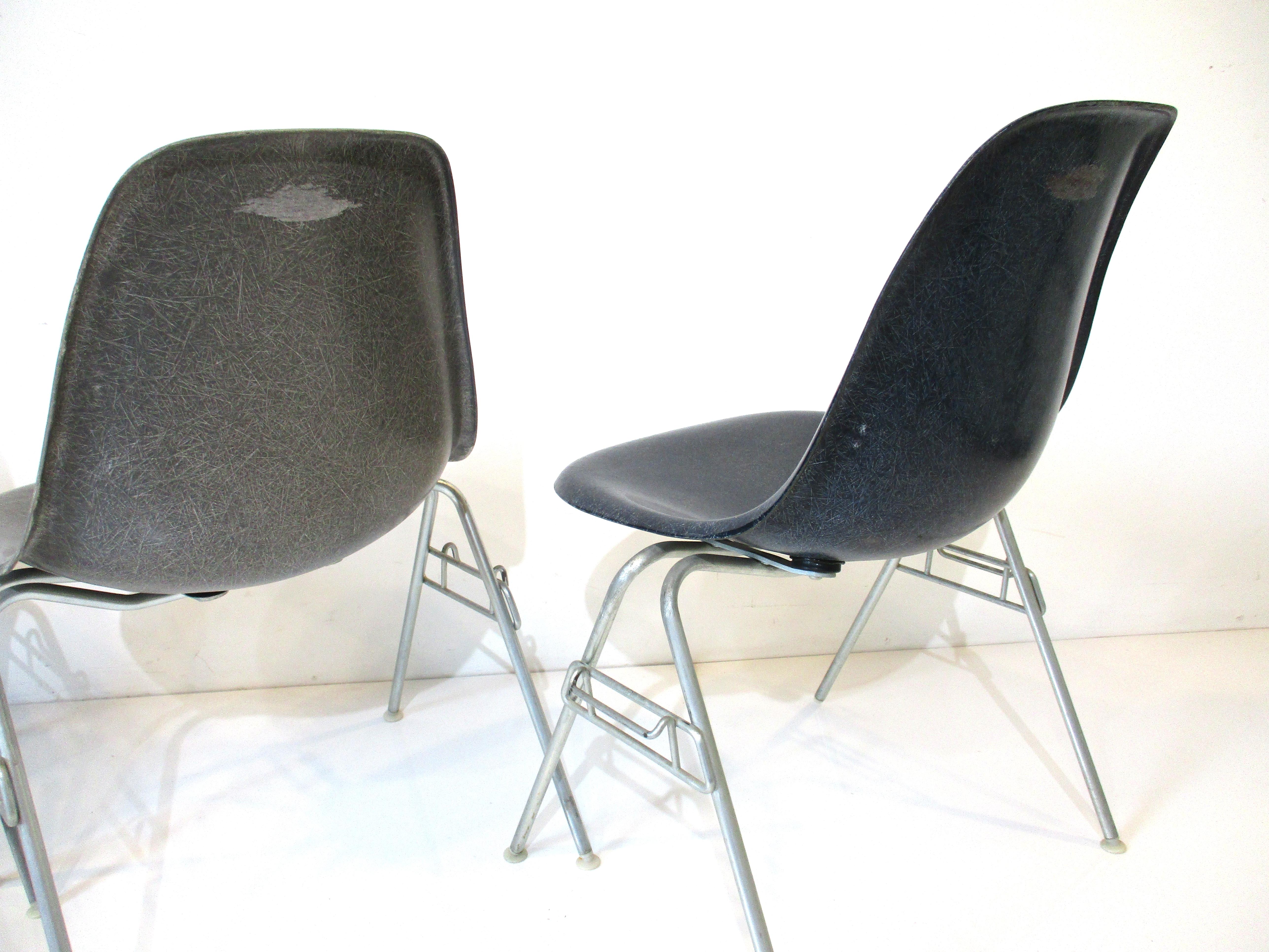 Eames Stacking DSS Side Shell Chairs for Herman Miller 1