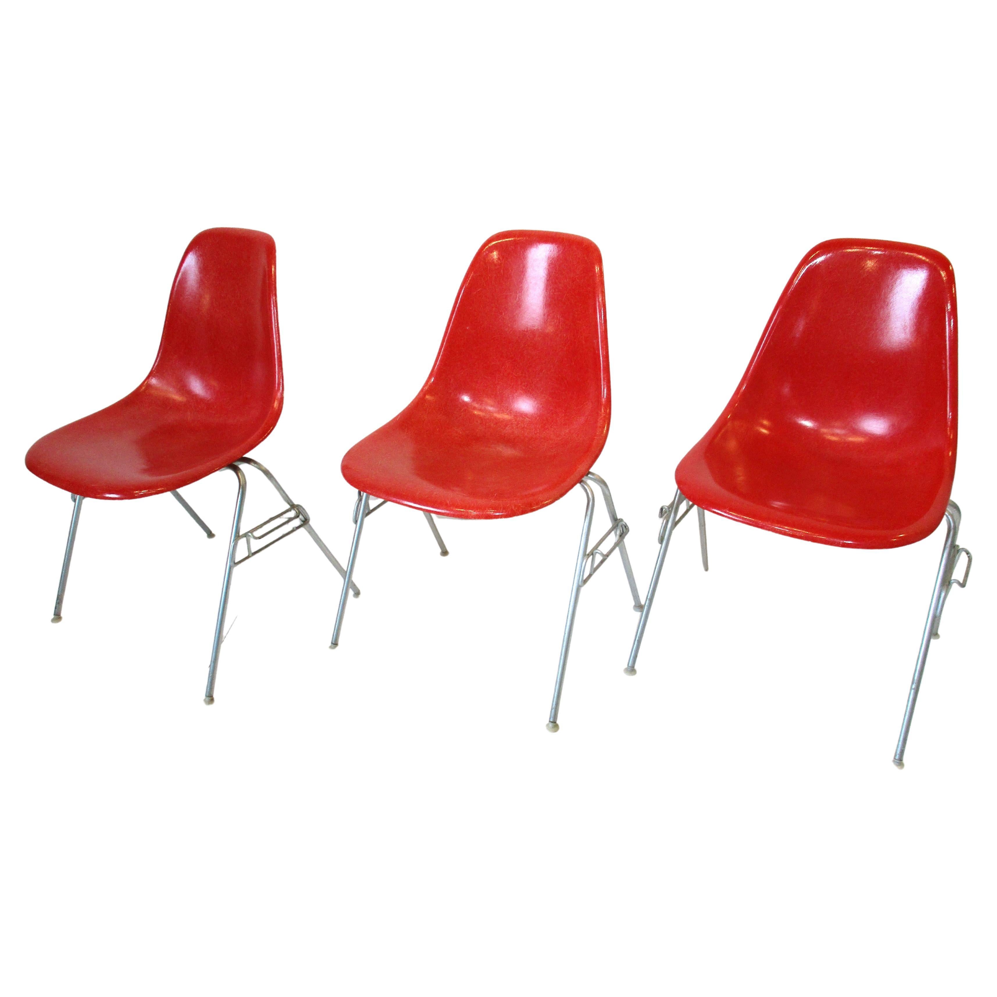 Eames Stacking DSS Side Shell Chairs for Herman Miller