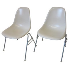 Eames Stacking Fiberglass Side Chairs for Herman Miller