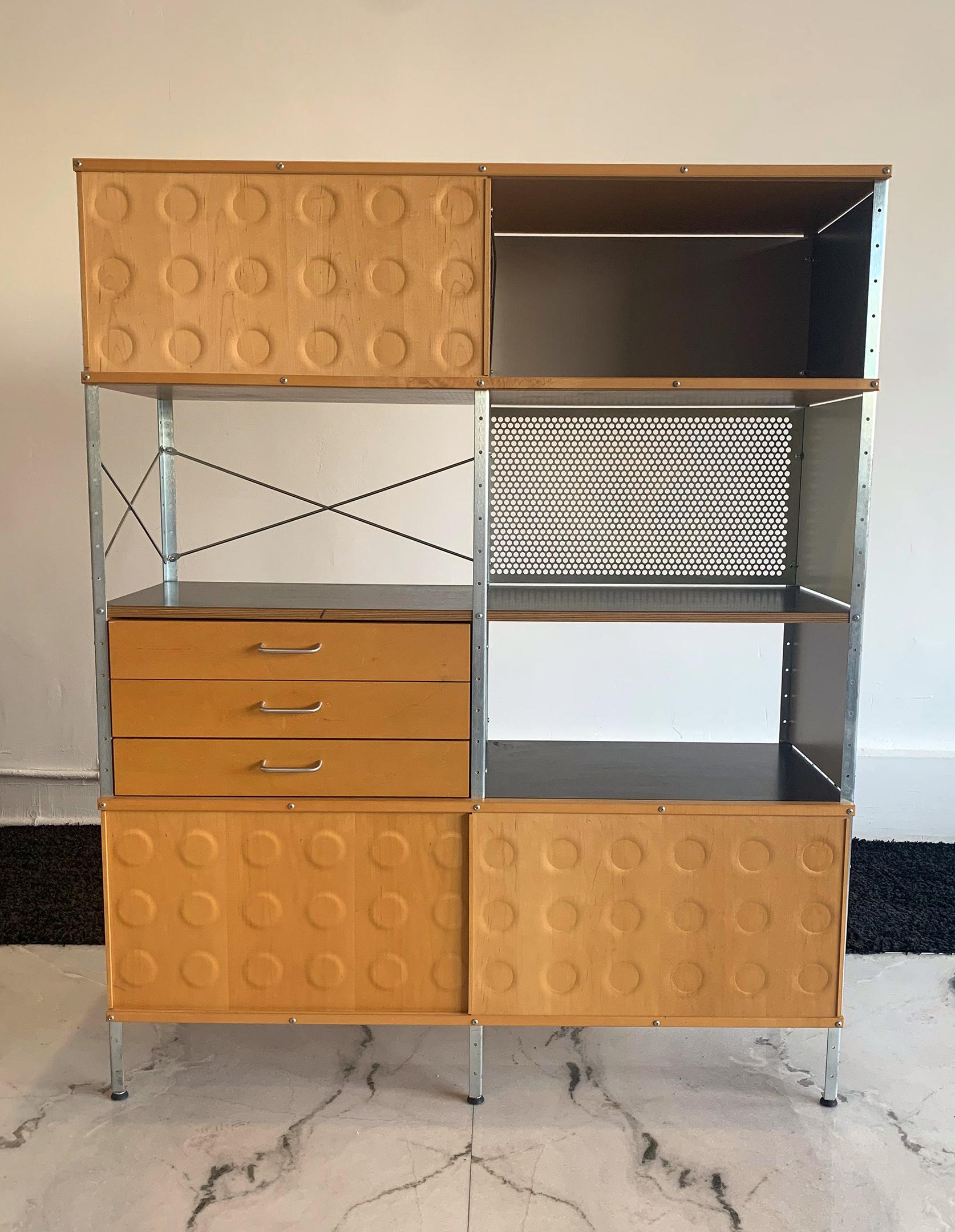 Mid-Century Modern Eames Storage Unit 4x2 Wall Unit, with Herman Miller COA