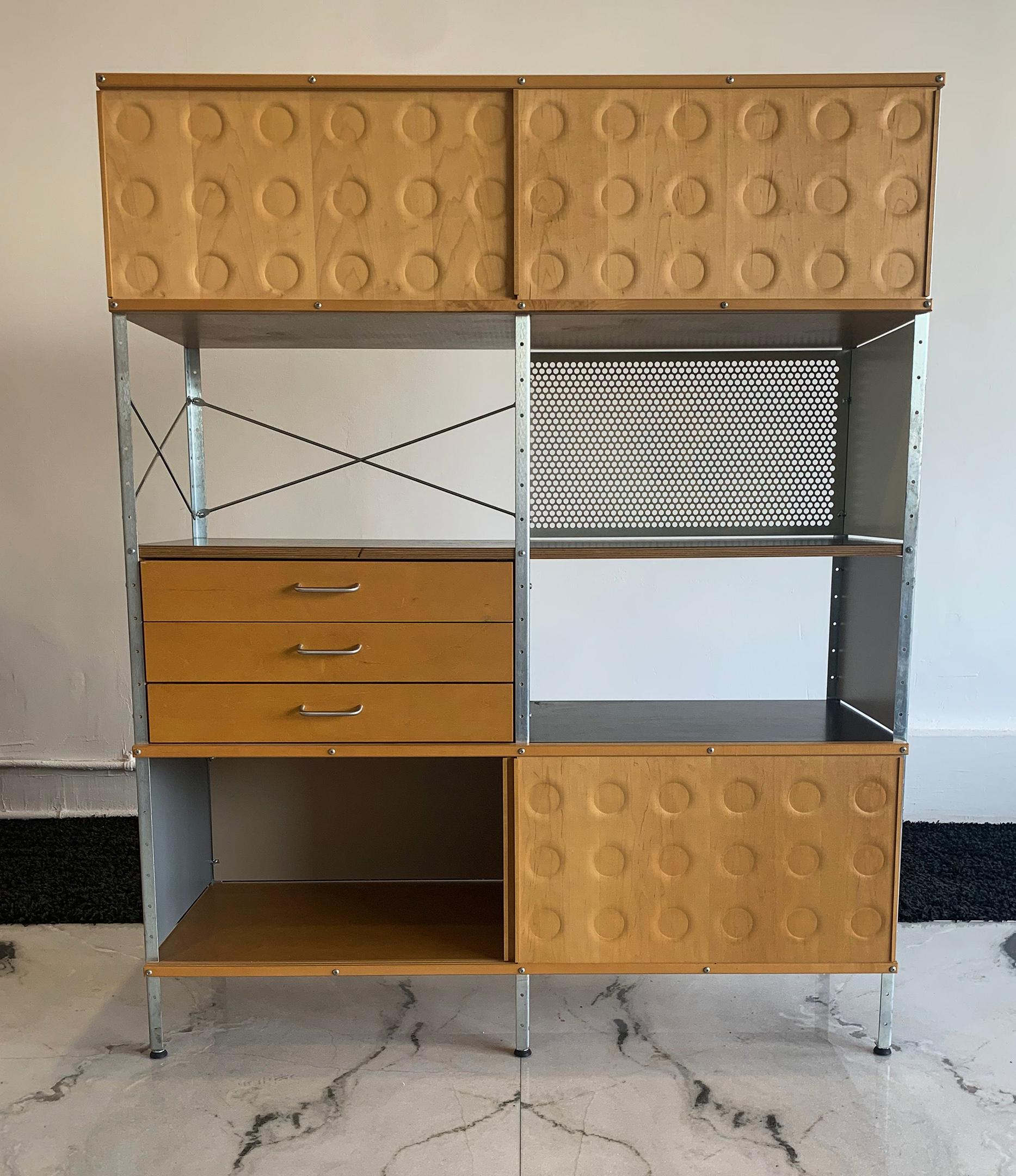Eames Storage Unit 4x2 Wall Unit, with Herman Miller COA In Good Condition In Culver City, CA