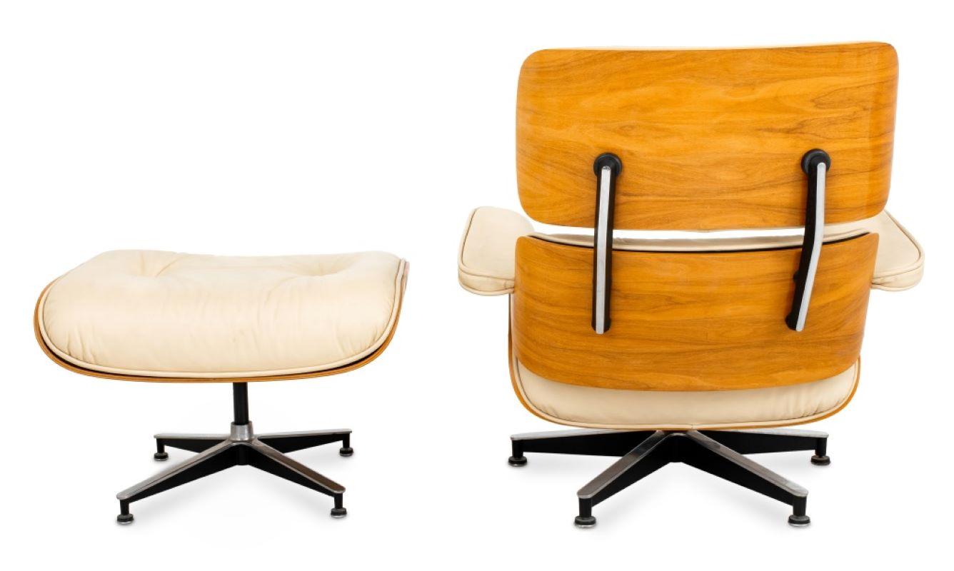 Eames Style Bentwood Lounge Chair and Ottoman In Fair Condition For Sale In Astoria, NY