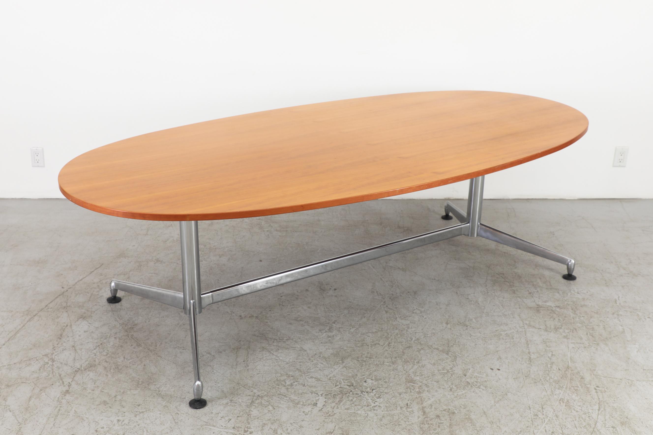 Mid Century Herman Miller / Eames Style Conference or Dining Table w/ Maple Top  4