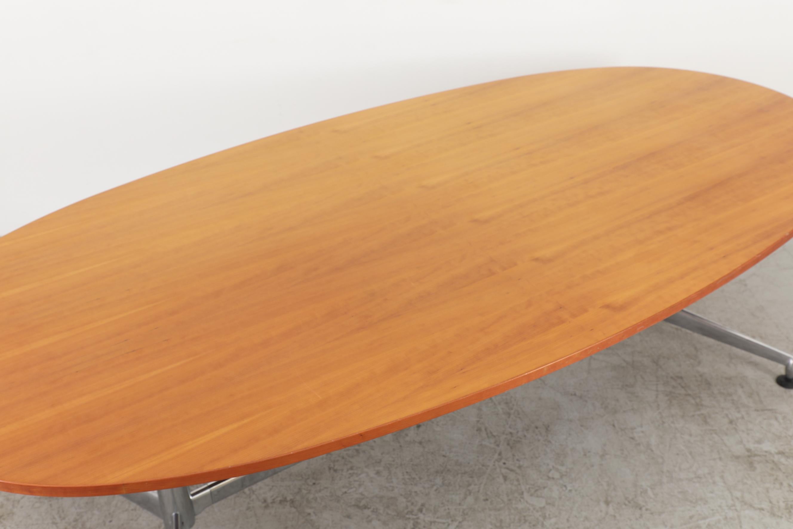 Mid Century Herman Miller / Eames Style Conference or Dining Table w/ Maple Top  5