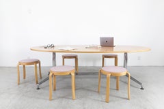 Mid Century Herman Miller / Eames Style Conference or Dining Table w/ Maple Top