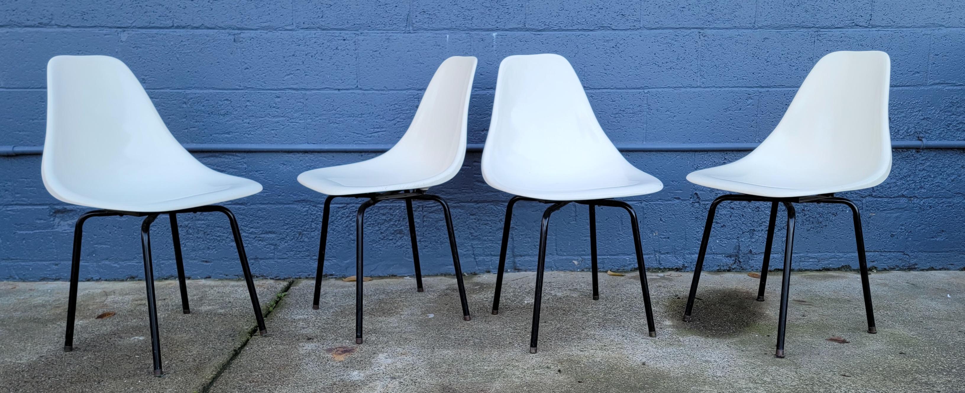 Mid-Century Modern Eames Style Formed Fiberglass Dining Chairs 1960's