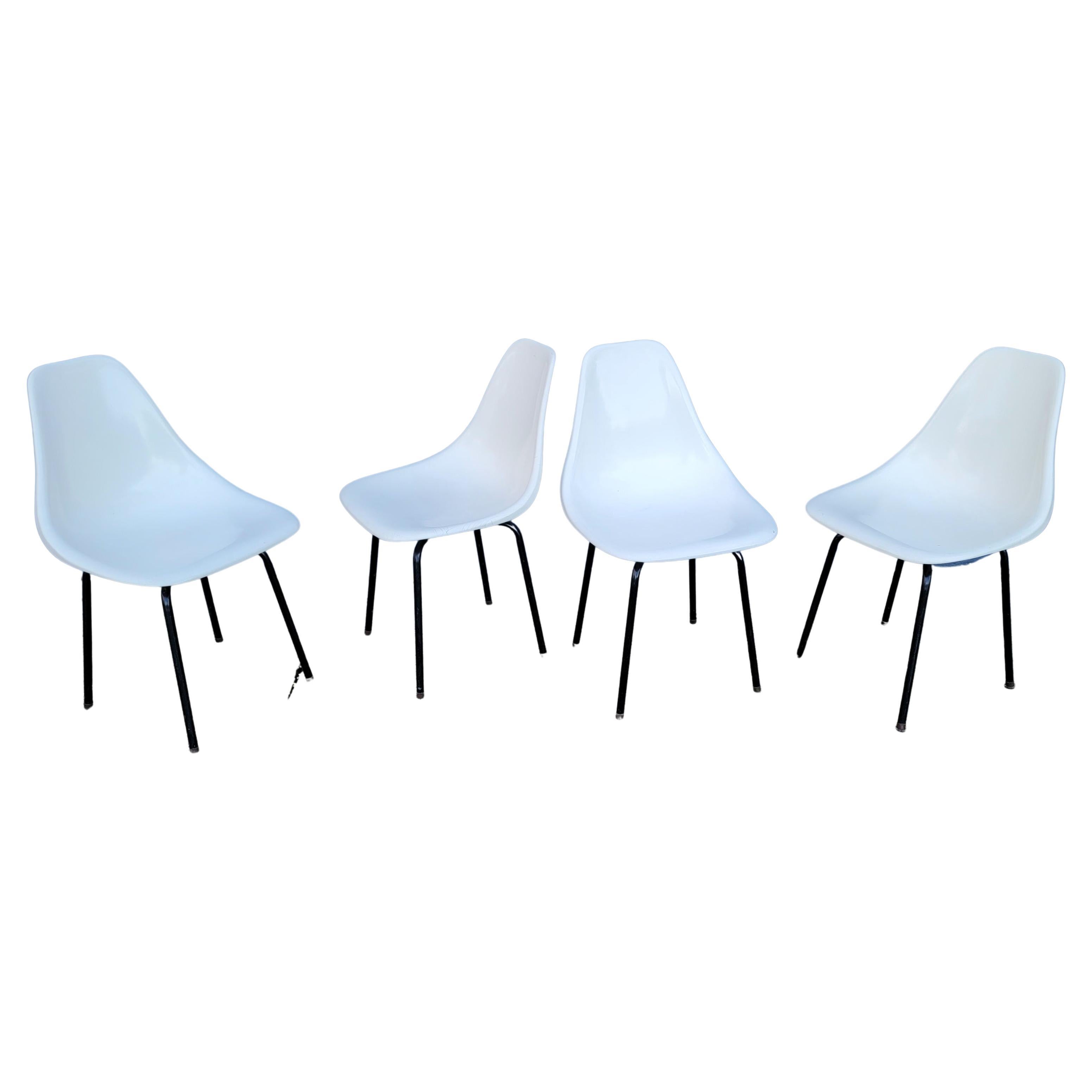 Eames Style Formed Fiberglass Dining Chairs 1960's
