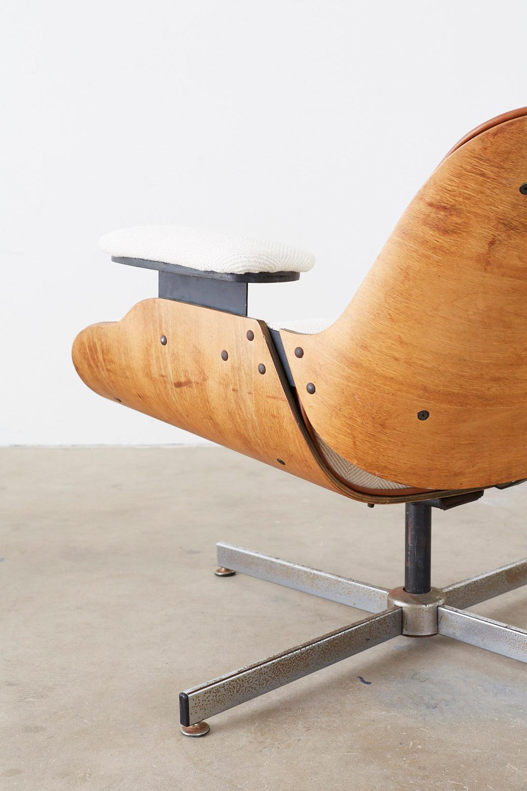 Eames Styles Lounge Chair and Ottoman by Plycraft 9