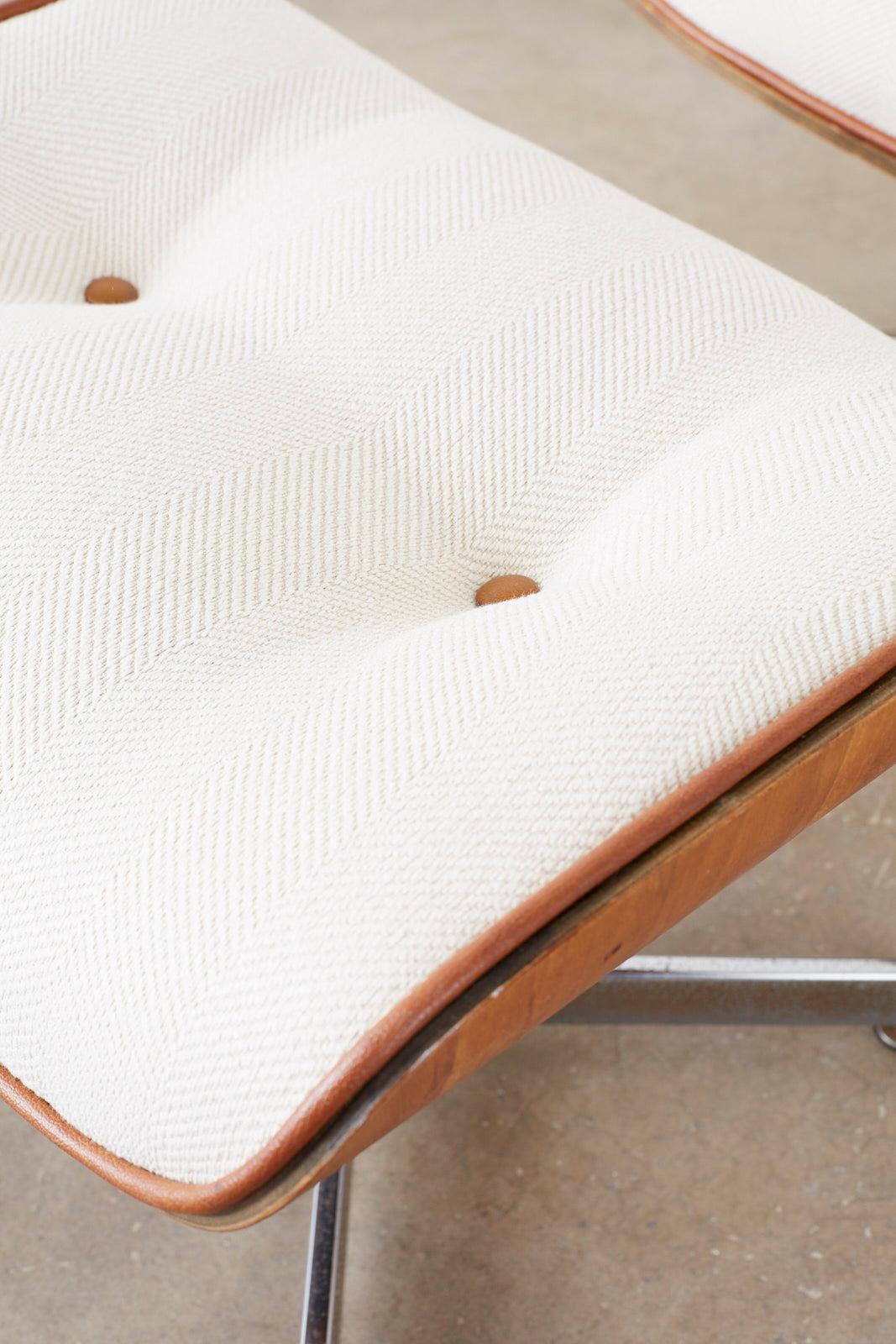 Metal Eames Styles Lounge Chair and Ottoman by Plycraft