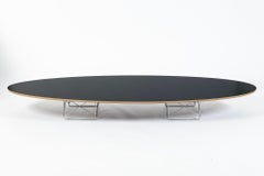 Eames Surfboard ETR Coffee Table, Herman Miller, Black Mid Century Modern Table