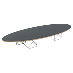Eames Surfboard ETR Coffee Table, Herman Miller, Black Mid Century Modern Table