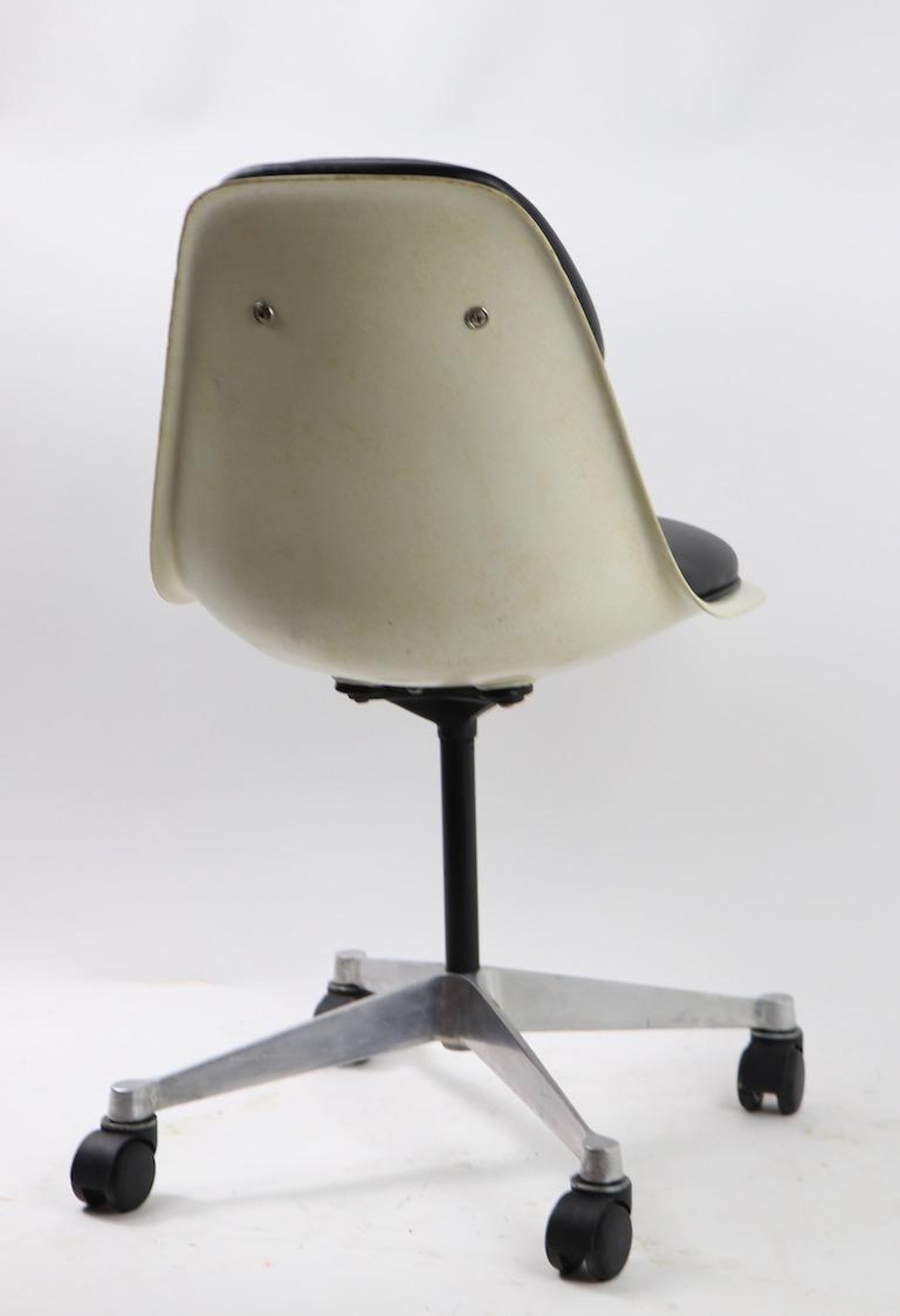 Eames Swivel Desk Chair With Attached Pad Upholstery For Sale At