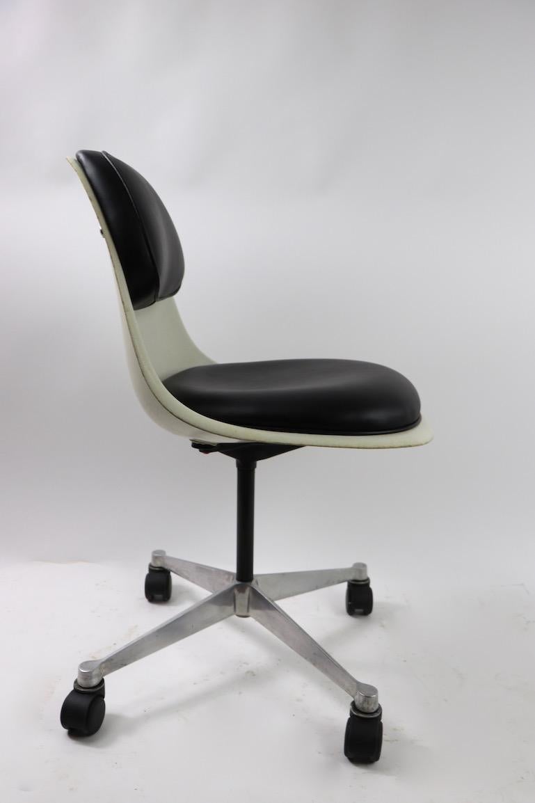 20th Century Eames Swivel Desk Chair with attached Pad Upholstery