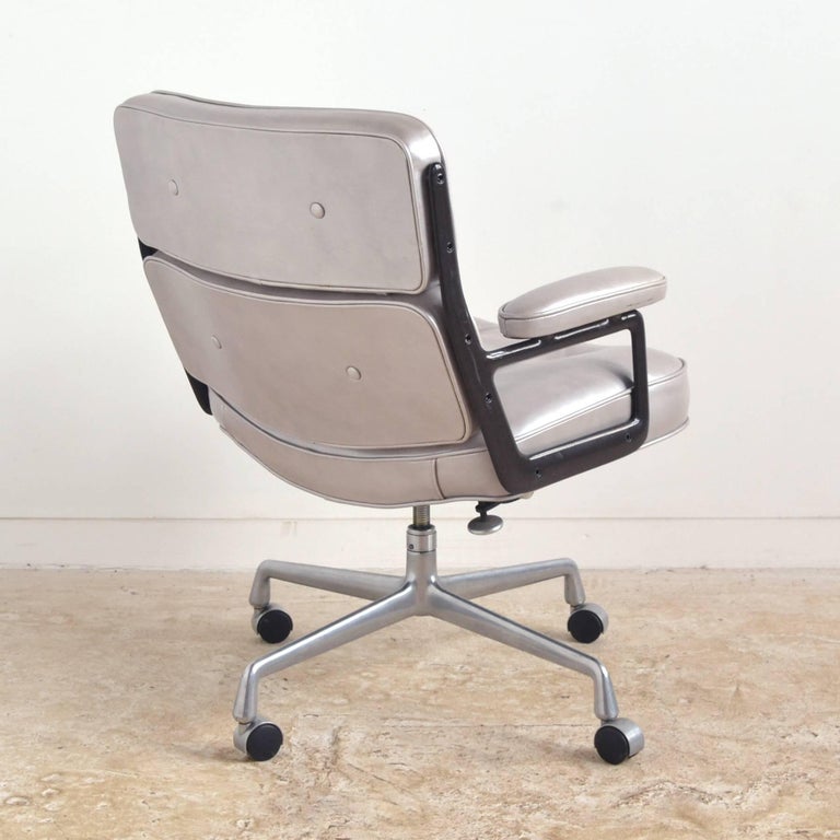 Late 20th Century Eames Time-Life Chair by Herman Miller with Silver Leather